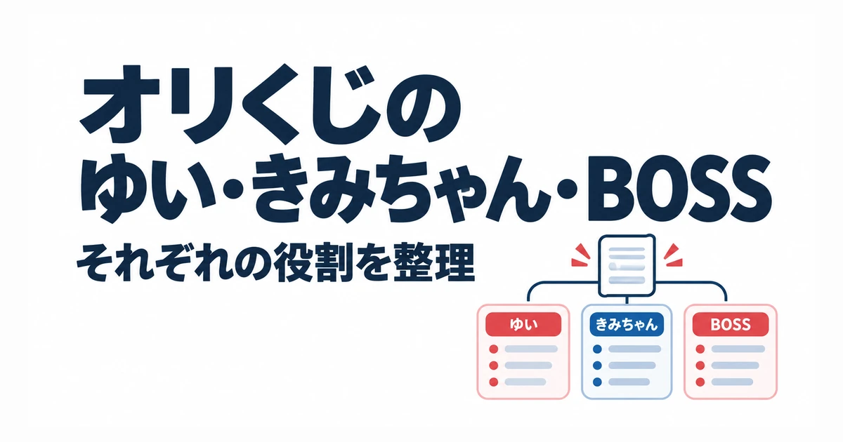 オリくじのゆい・きみちゃん・BOSS。それぞれの役割を整理