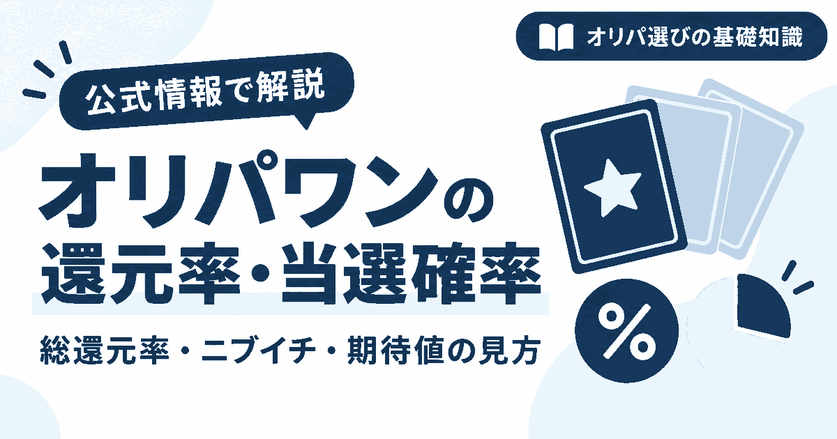オリパワンの還元率・当選確率は？総還元率・期待値・ニブイチの見方を解説